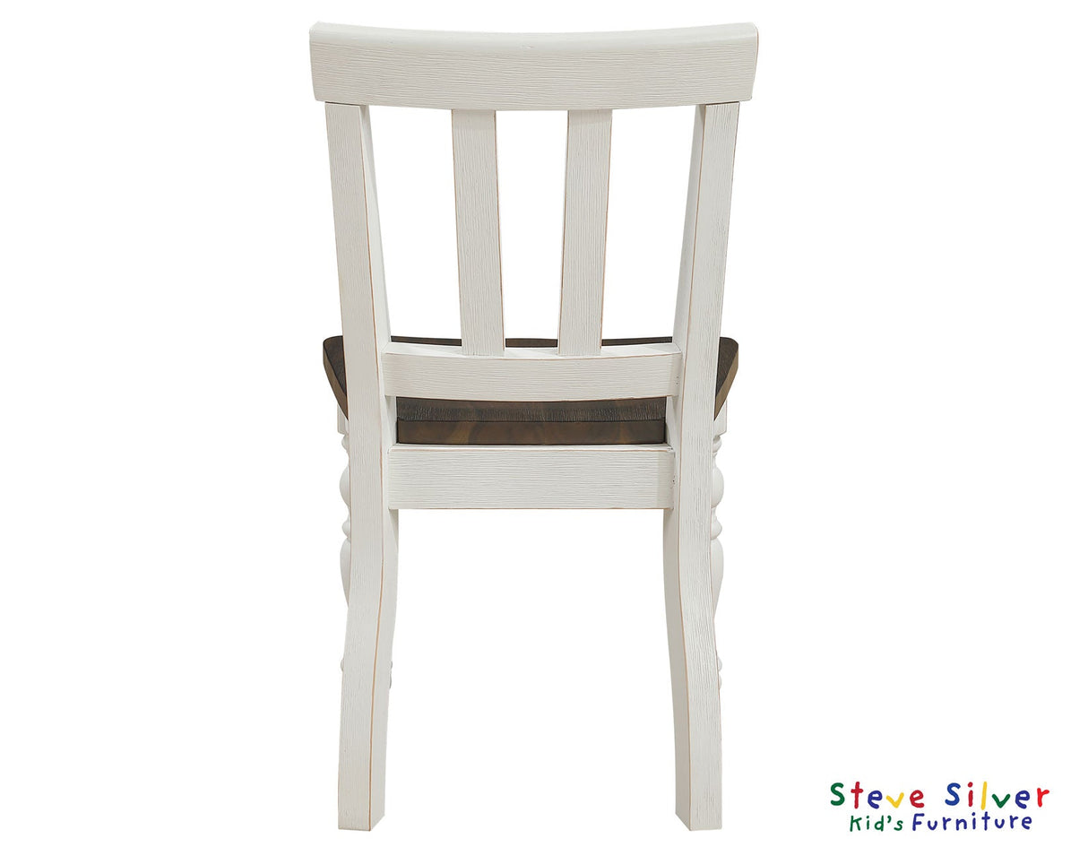 Joanna Mocha/Ivory Solid Wood Kids Dining Side Chair by Steve Silver at Eve Furniture