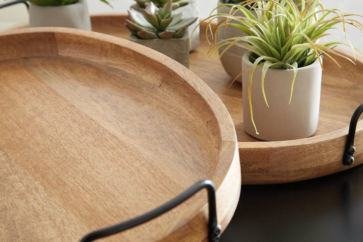 Jocelyne Brown/Black Tray by Ashley at Eve Furniture