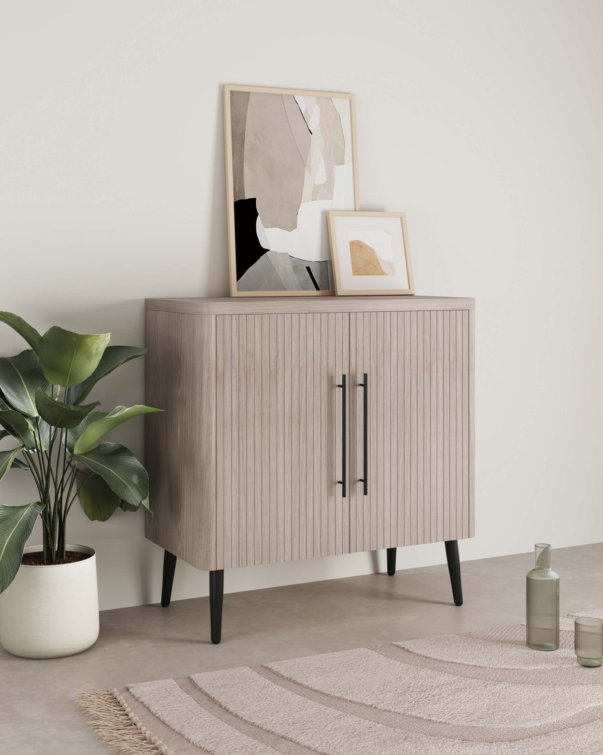 Jodie Accent Cabinet in Whitewashed Oak by Manhattan Comfort at Eve Furniture