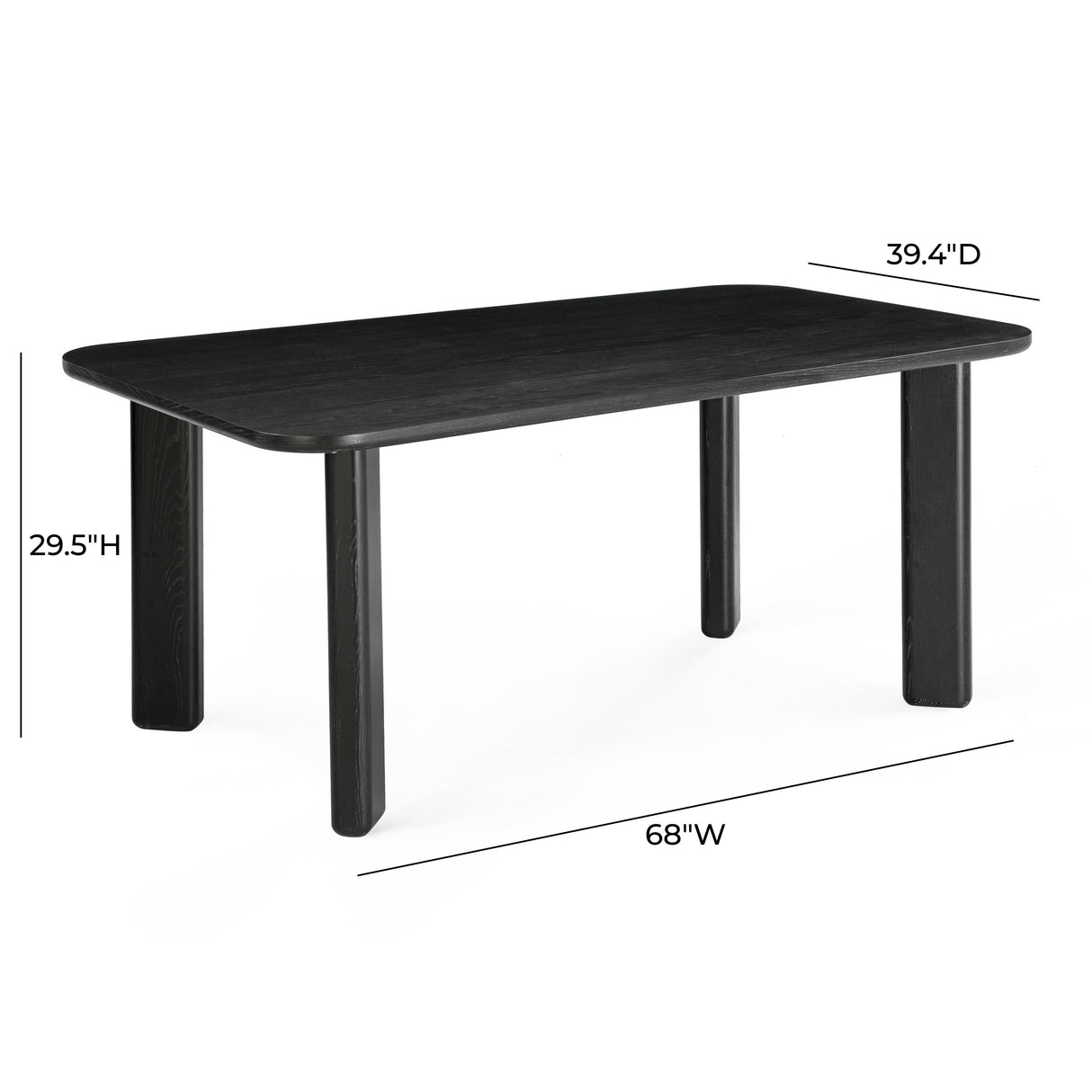 Jodie Black 68" Dining Table by TOV Furniture at Eve Furniture