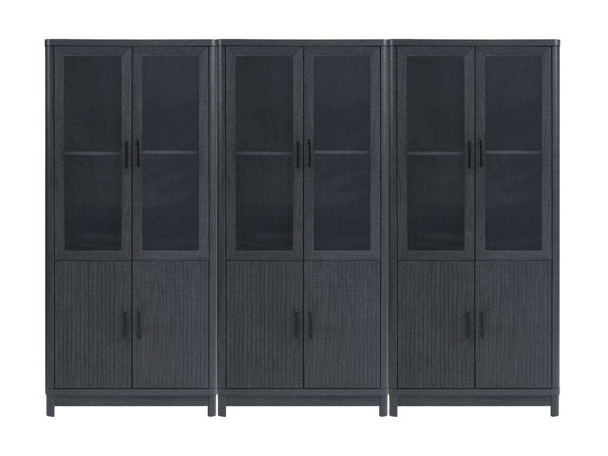 Jodie Bookcase in Charcoal Grey (set of 3) by Manhattan Comfort at Eve Furniture