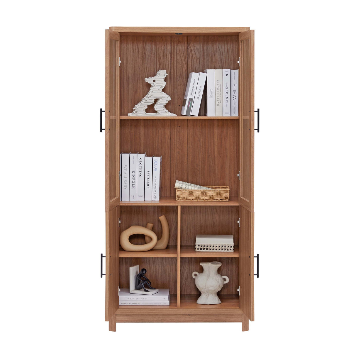 Jodie Bookcase in Maple by Manhattan Comfort at Eve Furniture