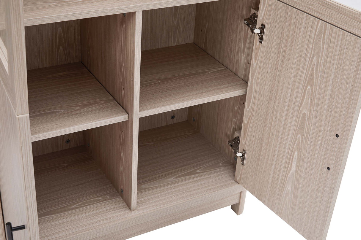 Jodie Bookcase in Whitewashed Oak by Manhattan Comfort at Eve Furniture