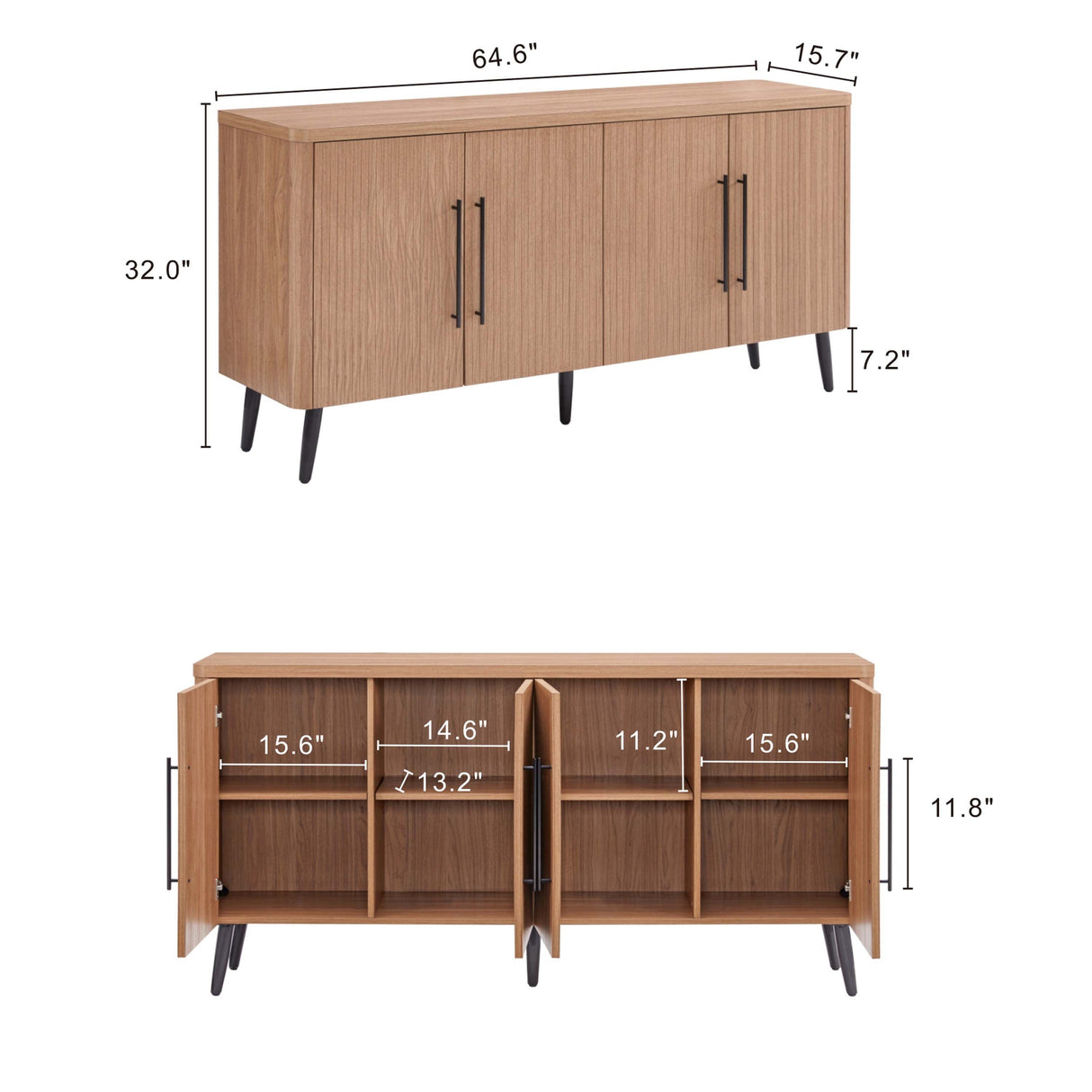 Jodie Sideboard in Maple by Manhattan Comfort at Eve Furniture
