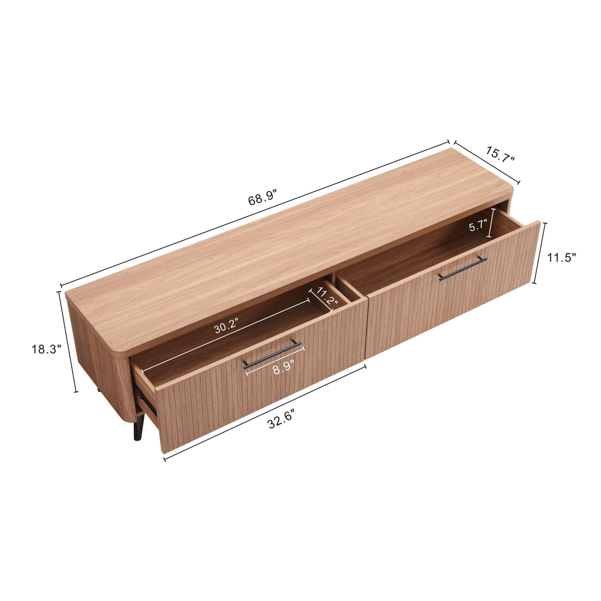 Jodie TV Stand in Maple by Manhattan Comfort at Eve Furniture