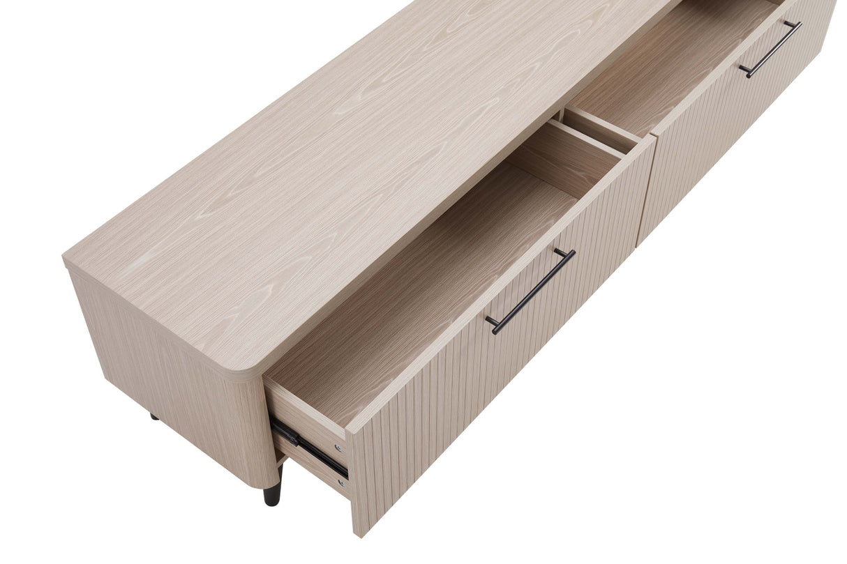 Jodie TV Stand in Whitewashed Oak by Manhattan Comfort at Eve Furniture