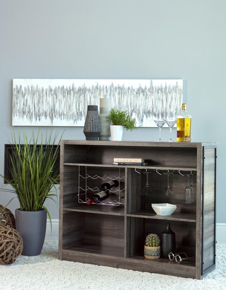 Joe Aged Oak 5-Shelf Bar Unit by Coaster at Eve Furniture