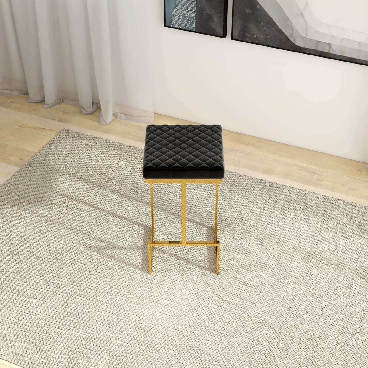 Joel Black Velvet Counter Stool by Ashcroft Furniture at Eve Furniture