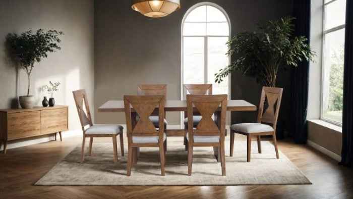 Johannes Rustic Oak 7-Piece Dining Room Set