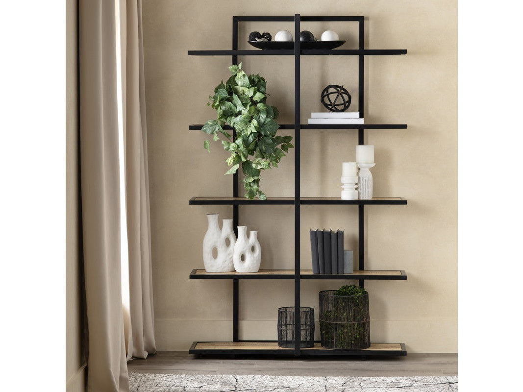Johnston Brown/Black Etagere by Crestview at Eve Furniture