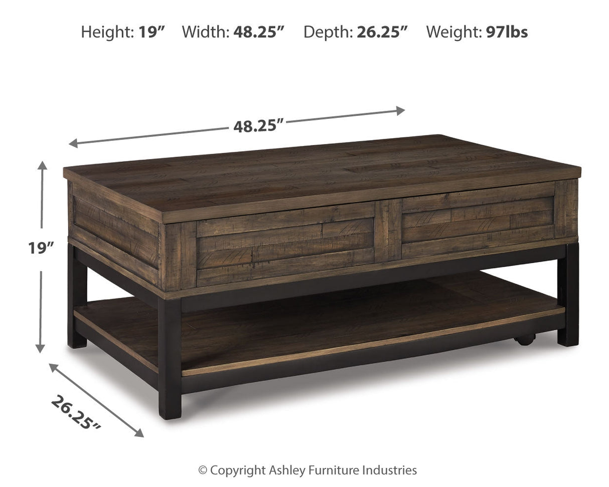 Johurst Coffee Table with 2 End Tables in Grayish Brown by Ashley at Eve Furniture