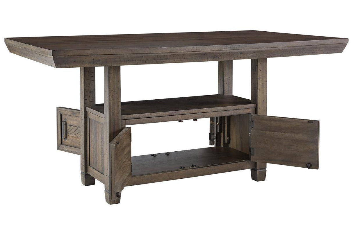 Johurst Grayish Brown Counter Height Dining Table by Ashley at Eve Furniture