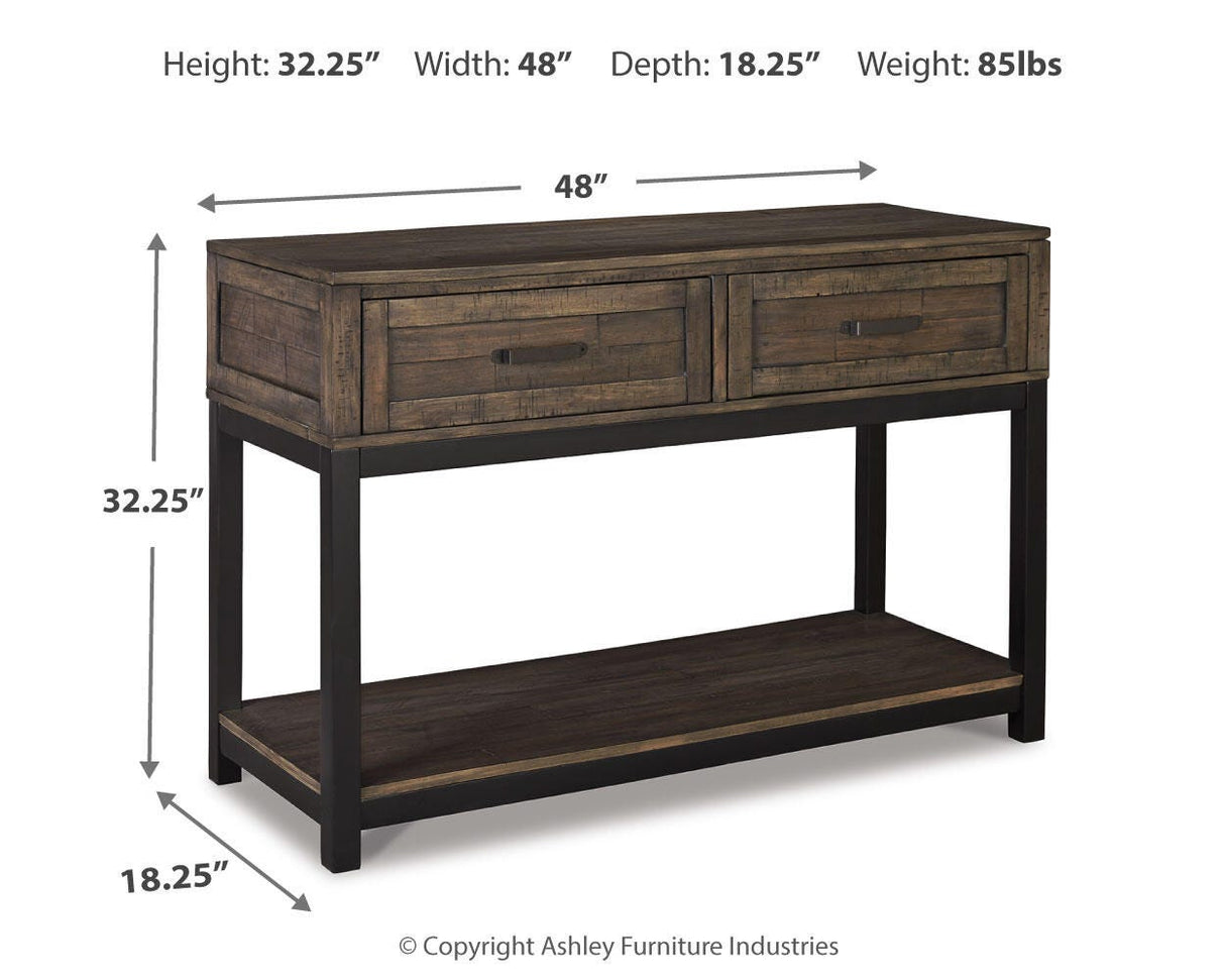 Johurst Grayish Brown Sofa/Console Table by Ashley at Eve Furniture