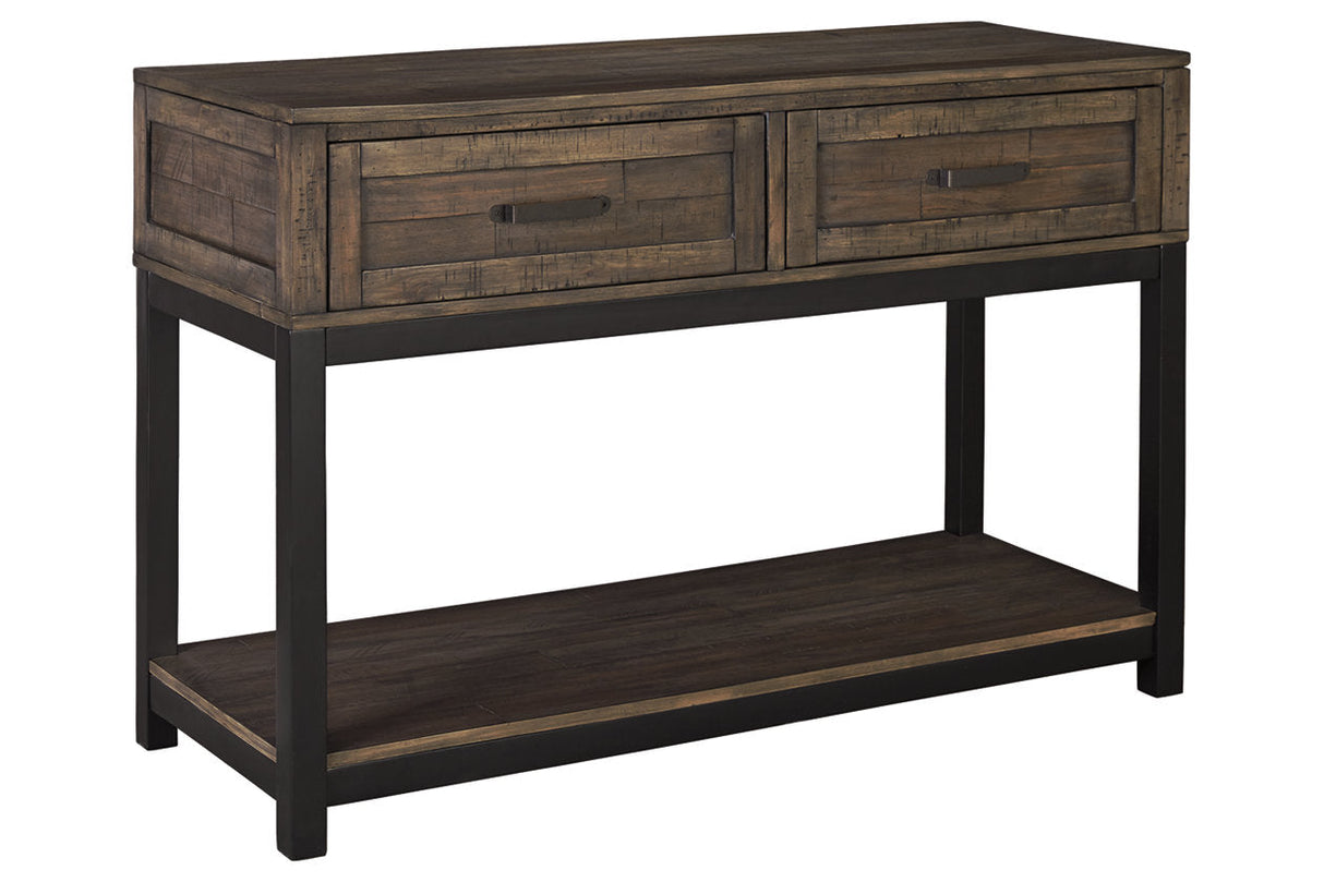 Johurst Grayish Brown Sofa/Console Table by Ashley at Eve Furniture