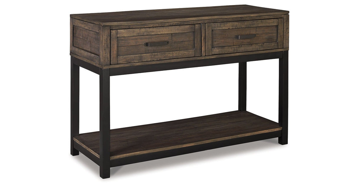 Johurst Grayish Brown Sofa/Console Table by Ashley at Eve Furniture