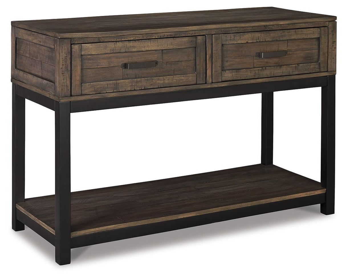 Johurst Grayish Brown Sofa/Console Table by Ashley at Eve Furniture