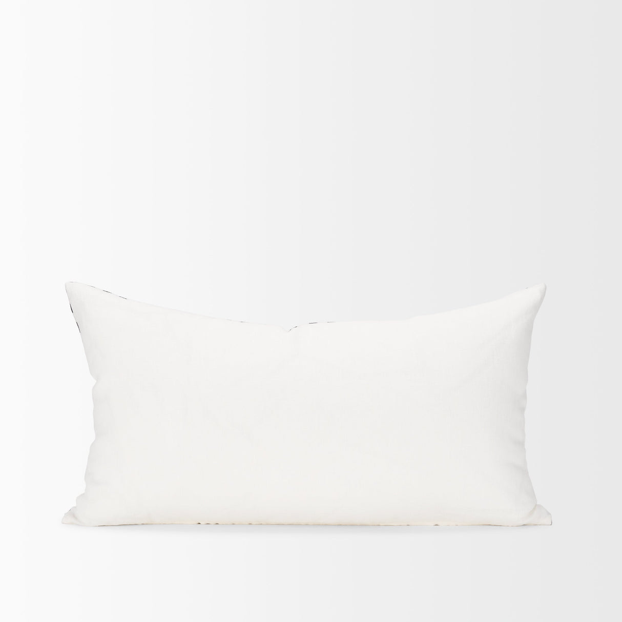 Jolie Cream w/ Black Print Linen Lumbar Decorative Pillow Cover by Mercana at Eve Furniture