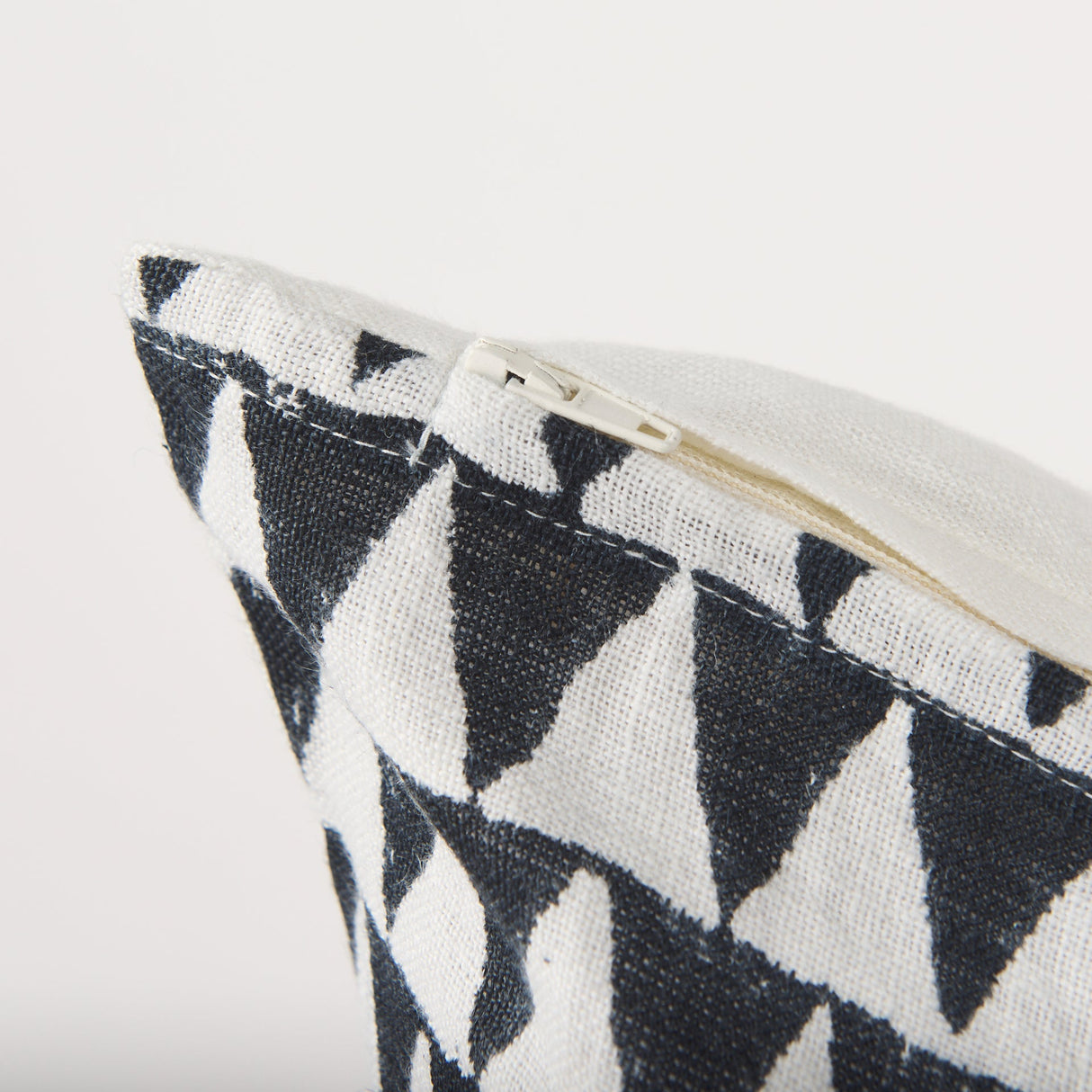 Jolie Cream w/ Black Print Linen Square Decorative Pillow Cover by Mercana at Eve Furniture