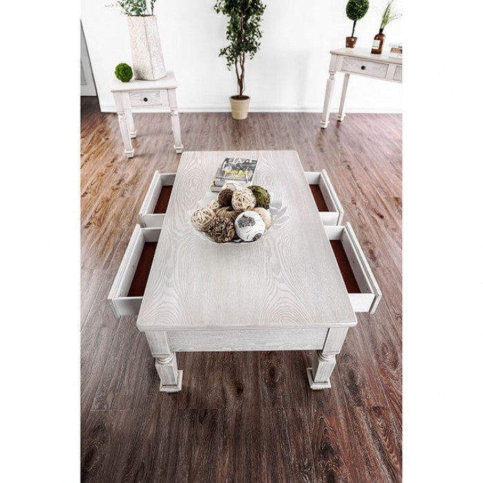Joliet Antique White End Table by Furniture of America at Eve Furniture