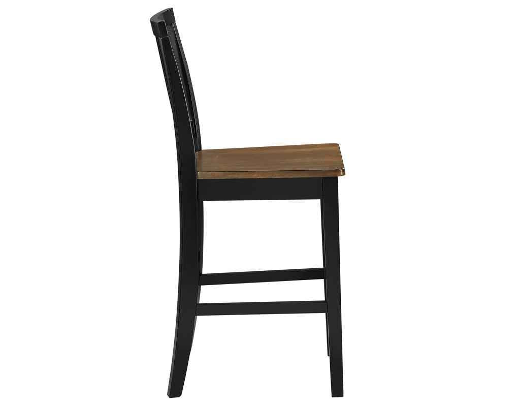 Joplin Walnut and Ebony Finish Solid Wood 24″ Farmhouse Counter Stool by Steve Silver at Eve Furniture