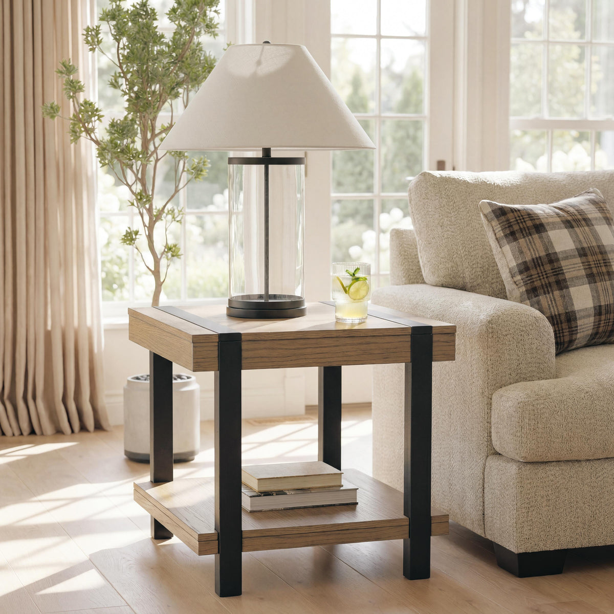 Jorannti Medium Brown Square End Table by Ashley at Eve Furniture