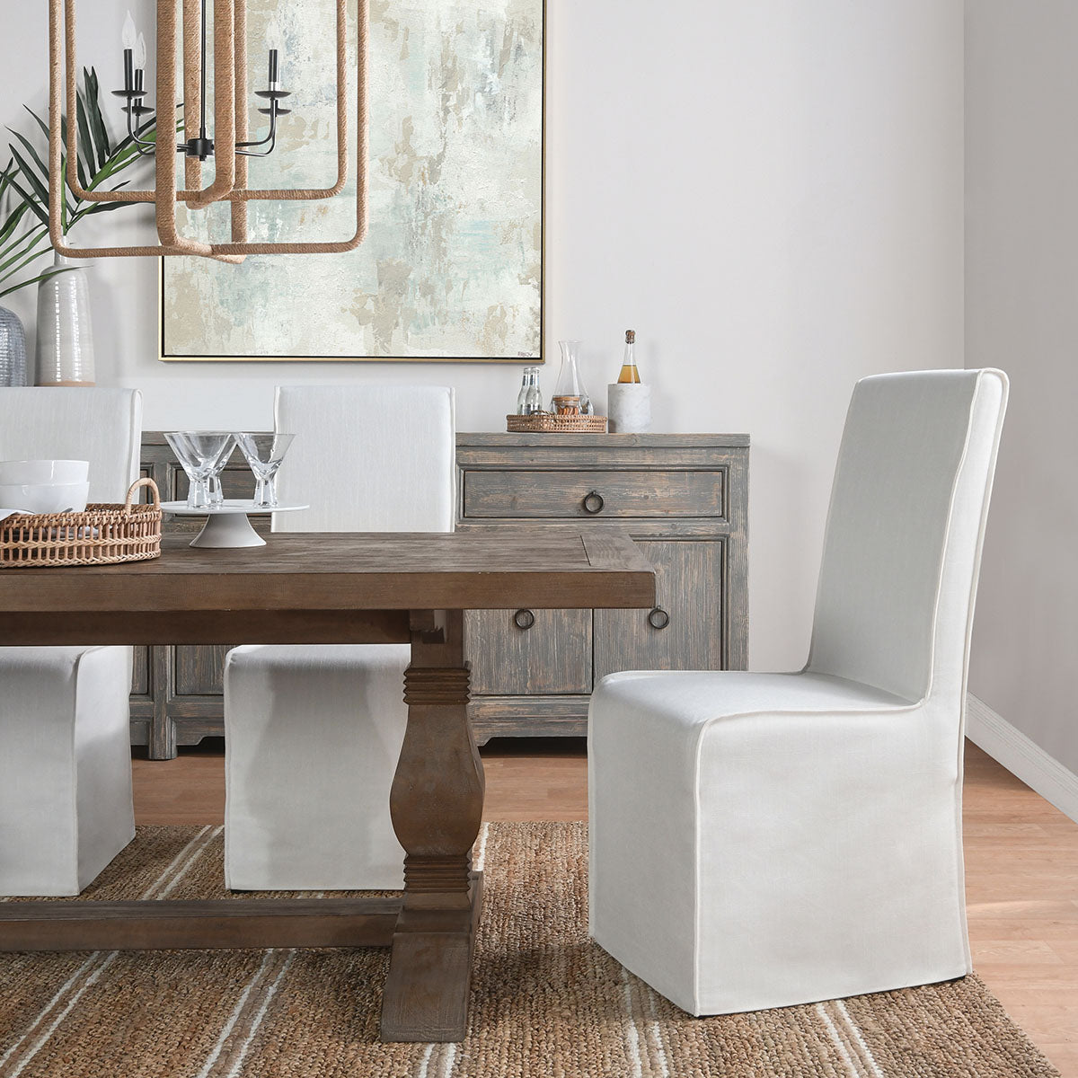 Jordan White Upholstered Dining Chair (Set of 2) by Classic Home at Eve Furniture