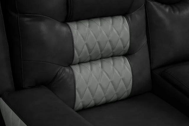 Jordon Black Two-Tone Reclining Sectional by Happy Homes at Eve Furniture