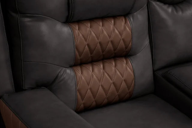 Jordon Brown Two-Tone Reclining Sectional by Happy Homes at Eve Furniture