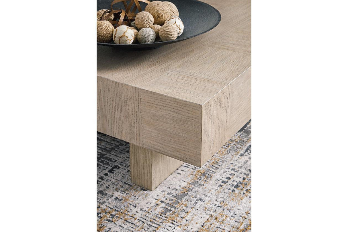 Jorlaina Light Grayish Brown Coffee Table and 2 End Tables by Ashley at Eve Furniture