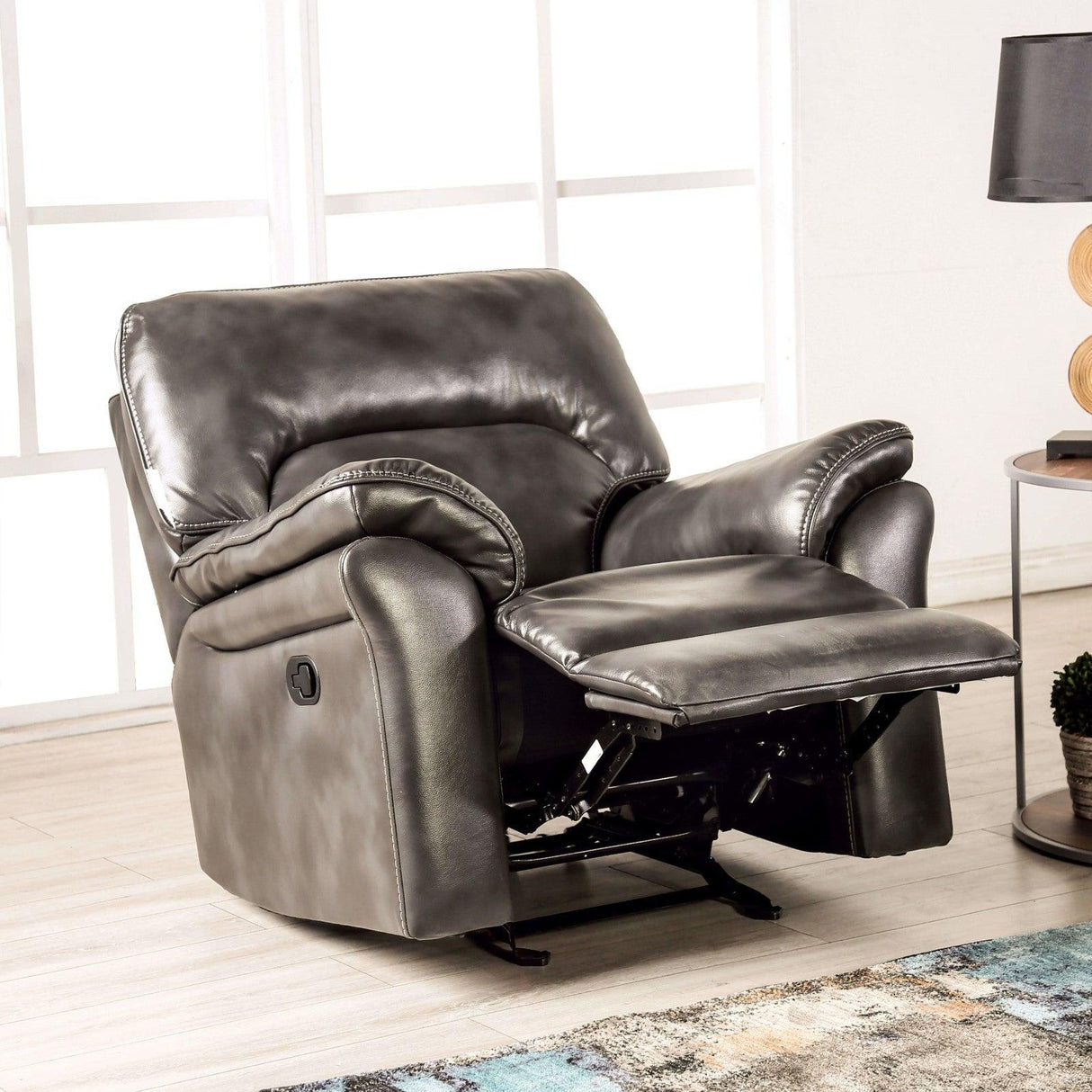 Josias Dark Gray Glider Recliner by Furniture of America at Eve Furniture