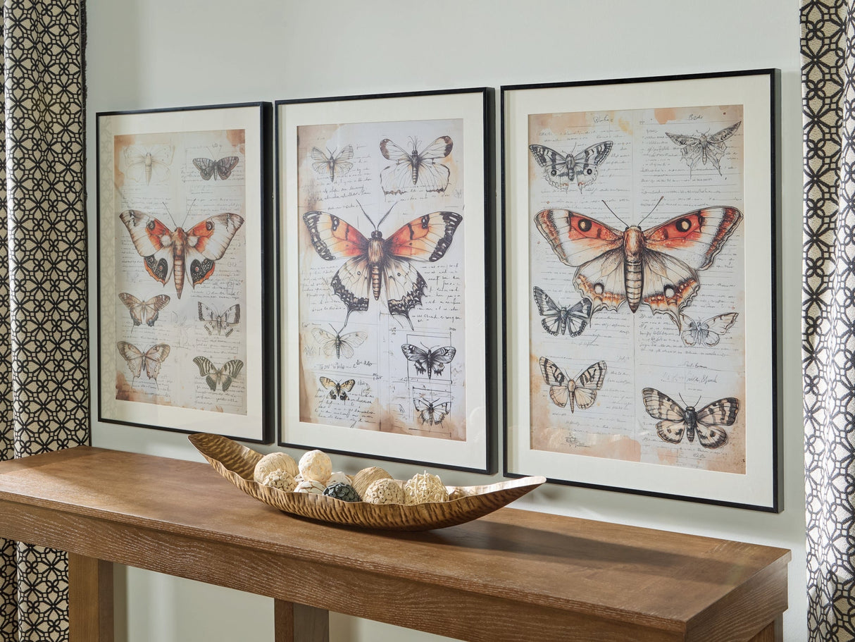 Jossletts Orange/Black/Ivory Wall Art (Set of 3) by ASHLEY FURNITURE at Eve Furniture