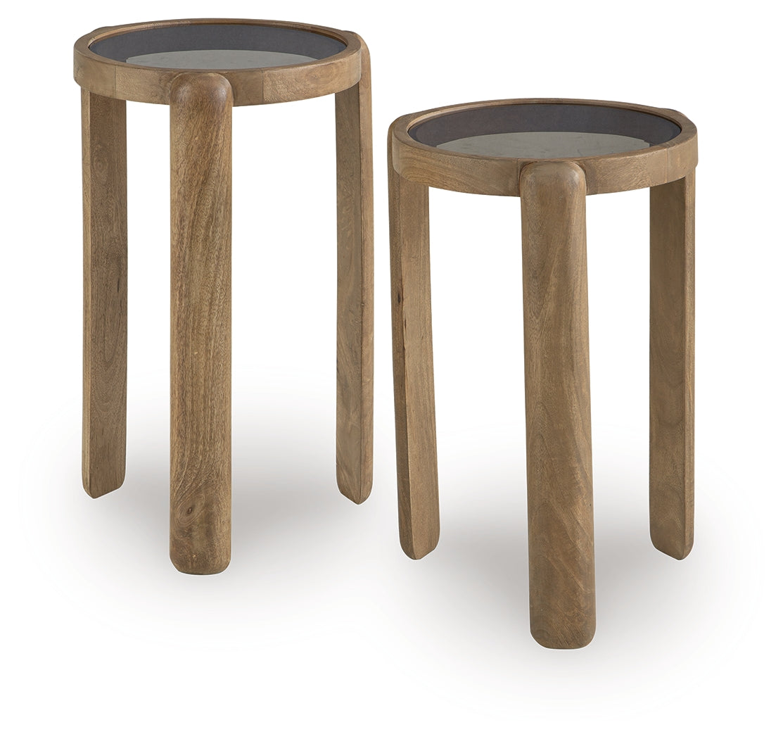 Jossor Light Brown Accent Table (Set of 2) by ASHLEY FURNITURE at Eve Furniture