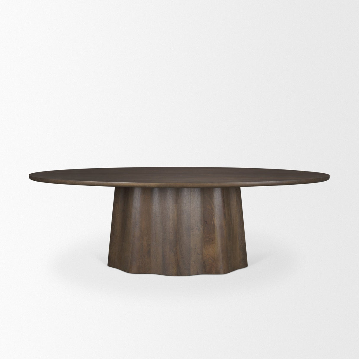 Jovani Solid Dark Brown Mango Wood Oval Dining Table by Mercana at Eve Furniture