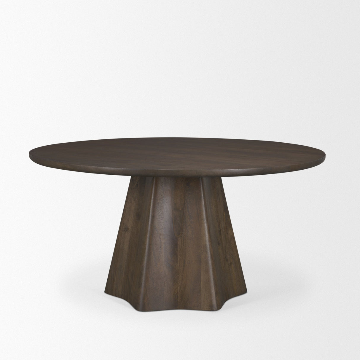 Jovani Solid Dark Brown Mango Wood Round Dining Table by Mercana at Eve Furniture