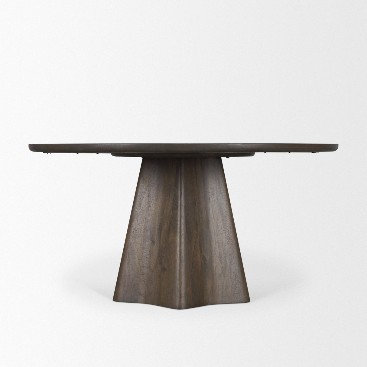 Jovani Solid Dark Brown Mango Wood Round Dining Table by Mercana at Eve Furniture