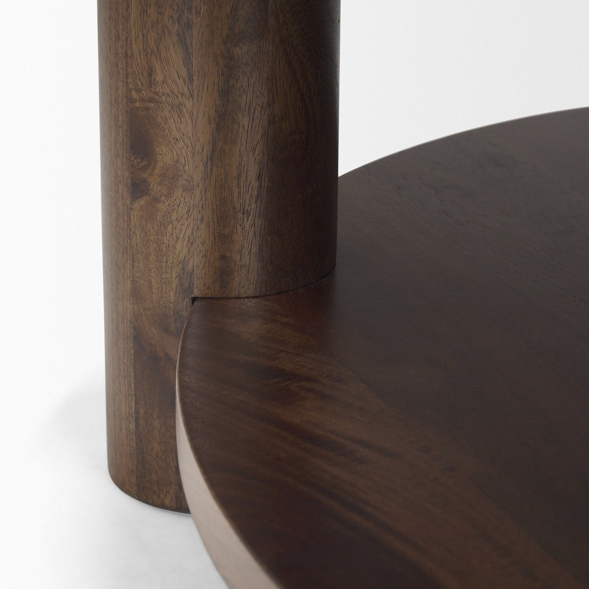 Jovia Brown Mango Wood W/ Cappuccino Marble Round Coffee Table by Mercana at Eve Furniture