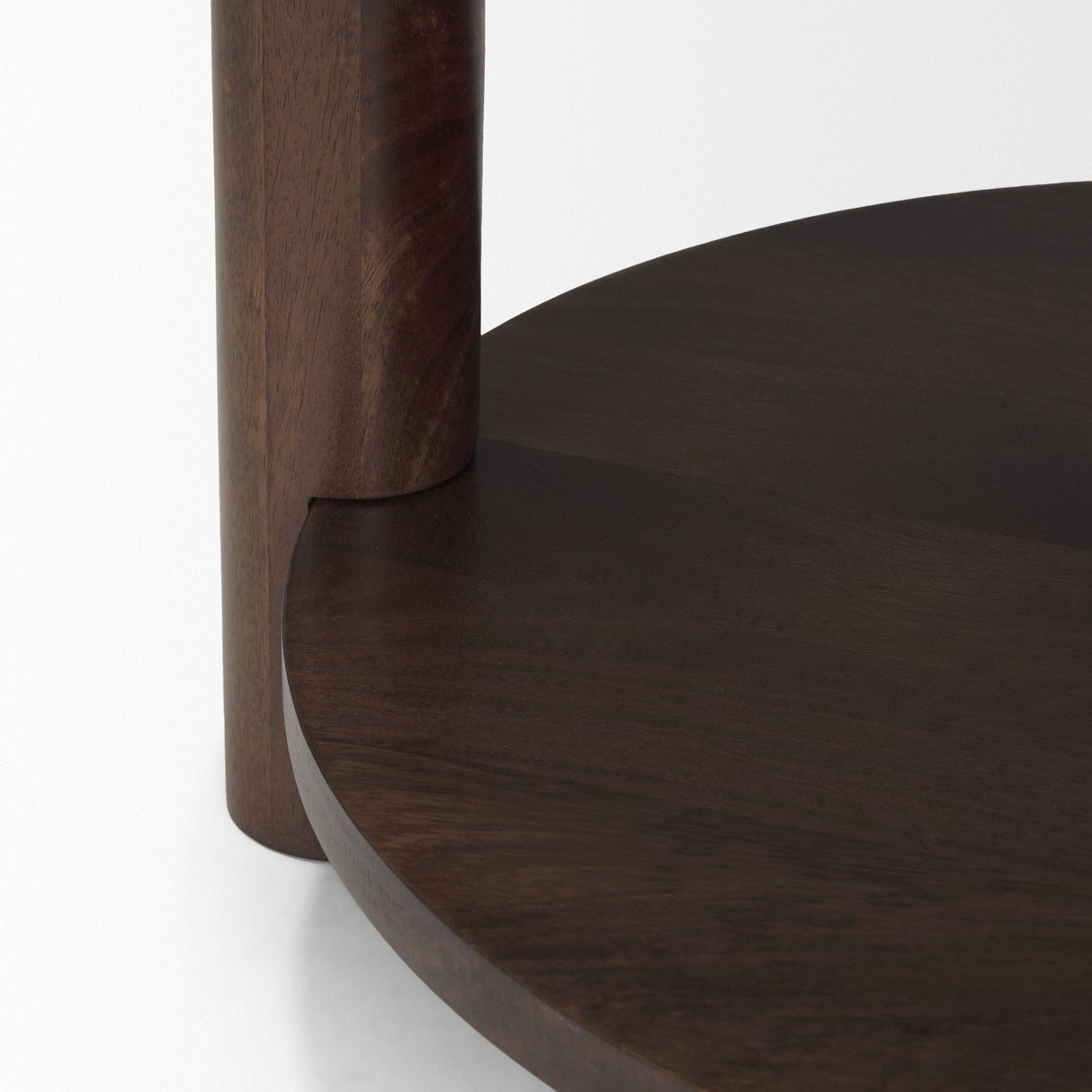 Jovia Brown Mango Wood W/ Cappuccino Marble Round Side Table by Mercana at Eve Furniture