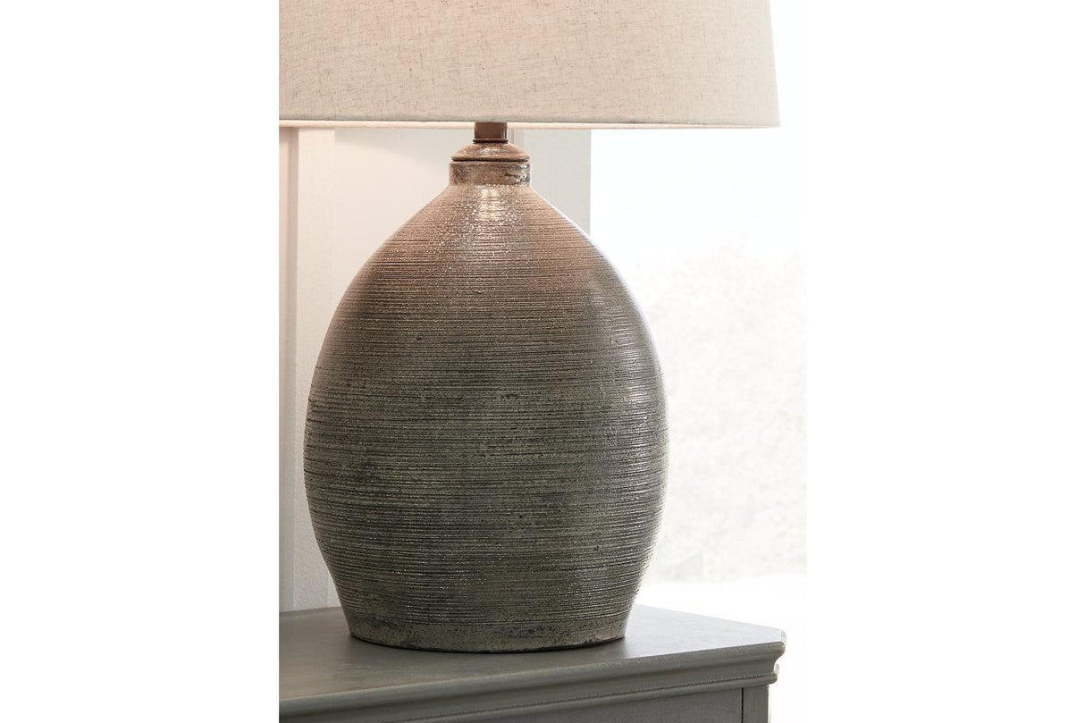 Joyelle Gray Table Lamp by Ashley at Eve Furniture