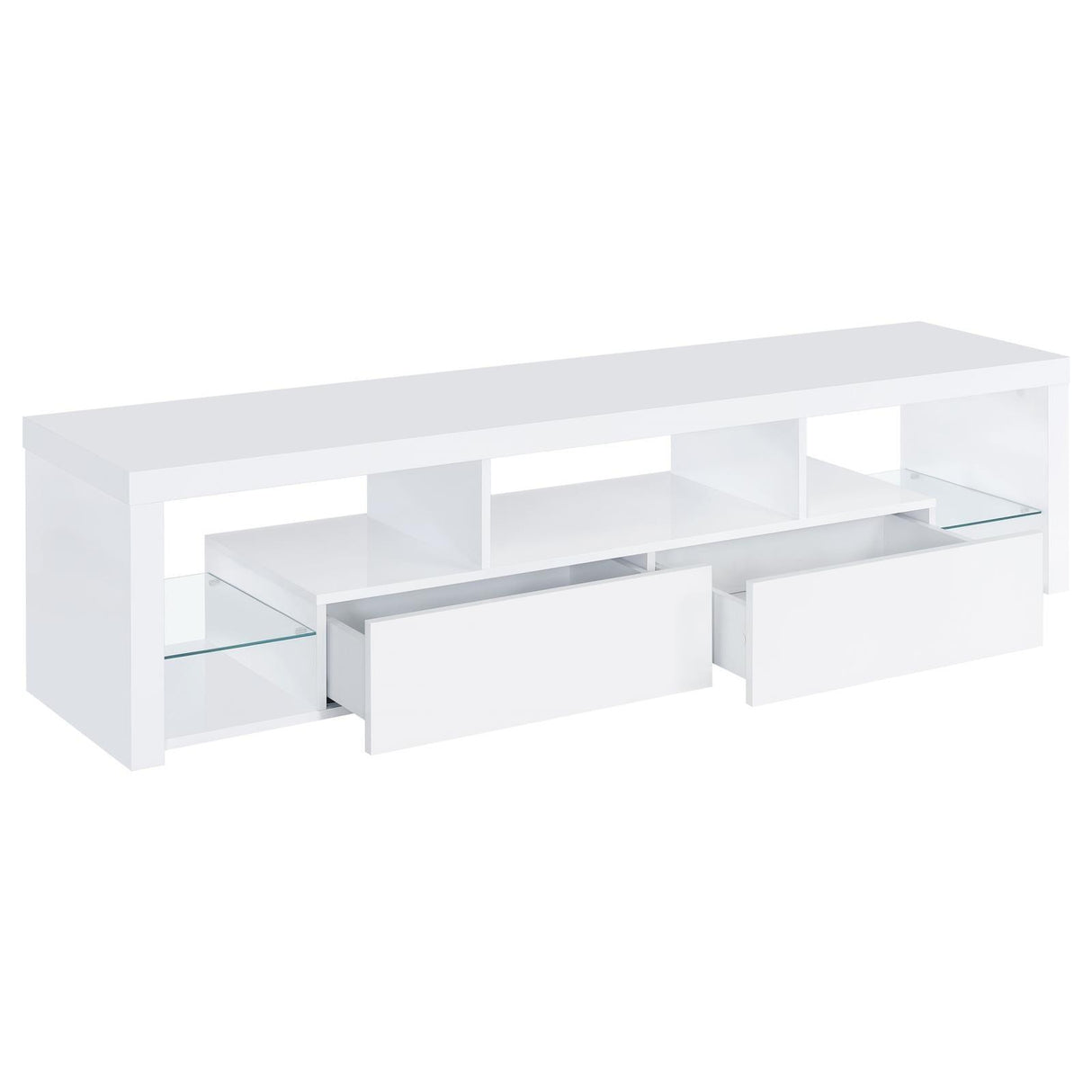 Jude White High Gloss 3-piece Entertainment Center With 71" TV Stand by Coaster at Eve Furniture