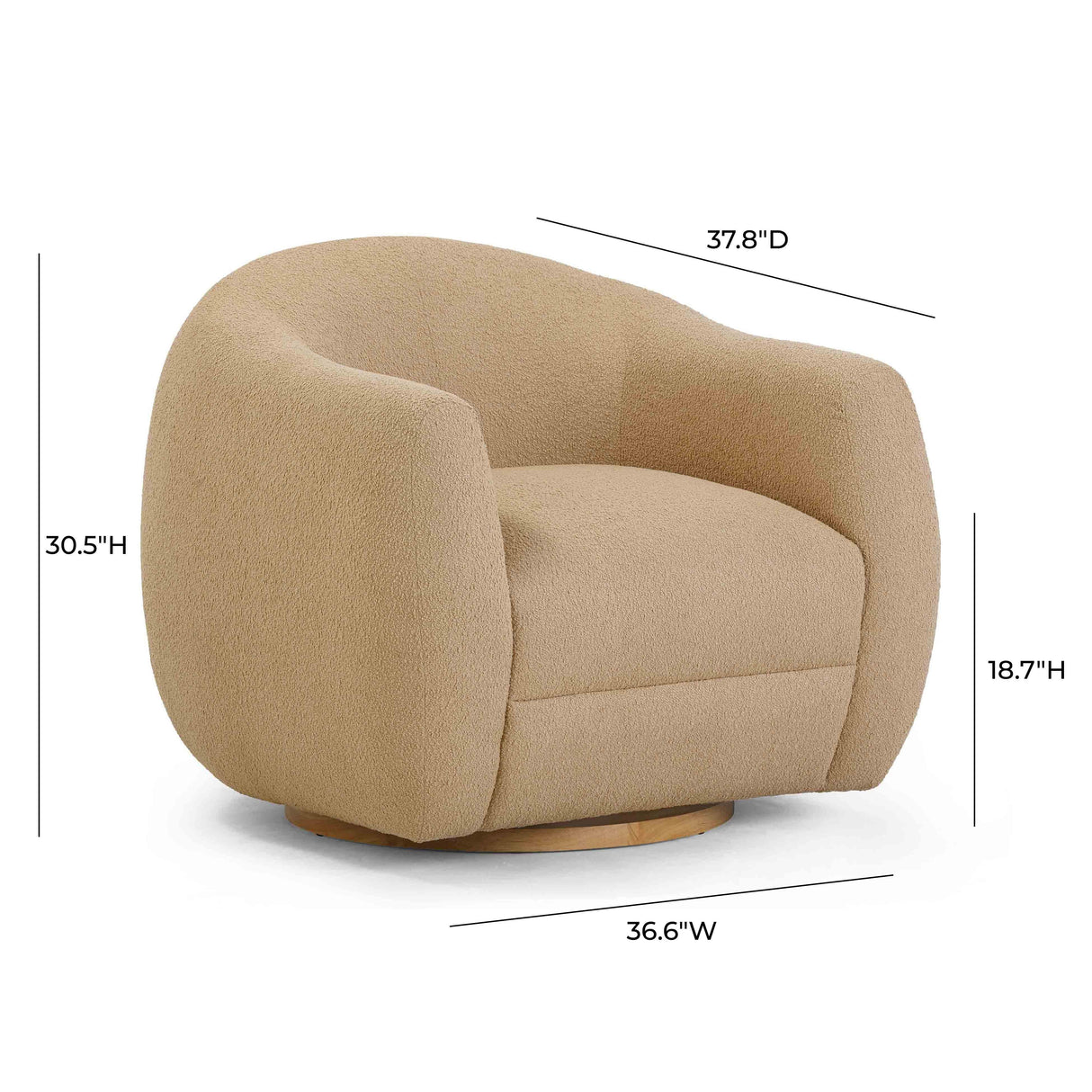 Judy Boucle Swivel Chair by TOV Furniture at Eve Furniture