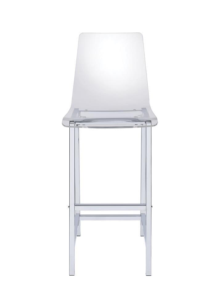 Juelia Chrome/Clear Acrylic Bar Stools, Set of 2 by Coaster at Eve Furniture