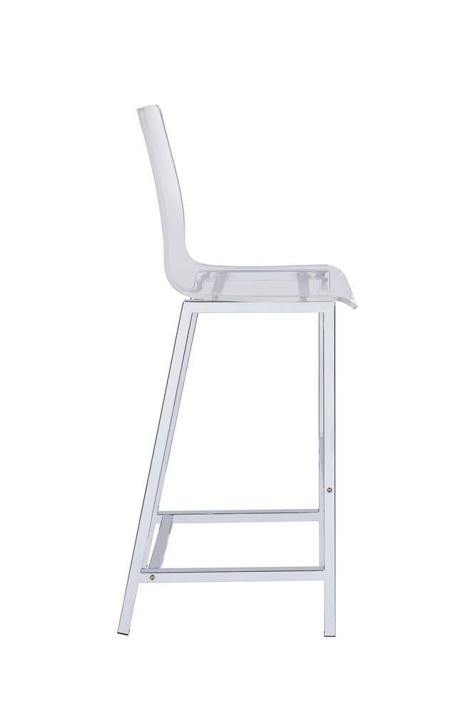 Juelia Chrome/Clear Acrylic Bar Stools, Set of 2 by Coaster at Eve Furniture