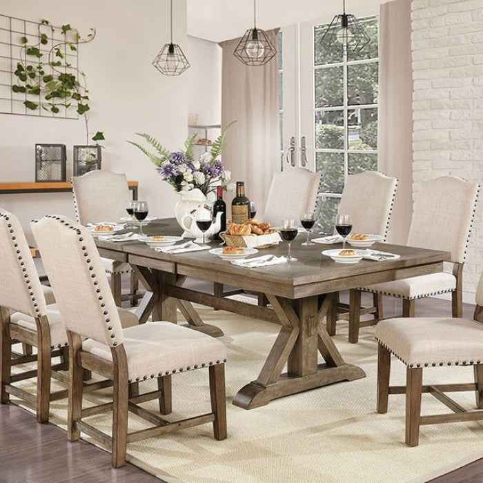 Julia Light Oak/Beige 7-Piece Dining Room Set by Furniture of America at Eve Furniture