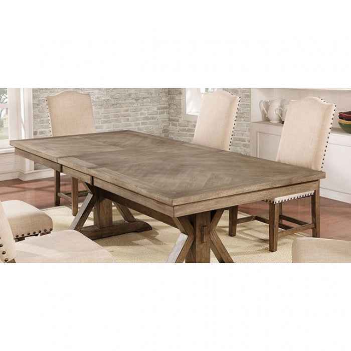Julia Light Oak/Beige 7-Piece Dining Room Set by Furniture of America at Eve Furniture