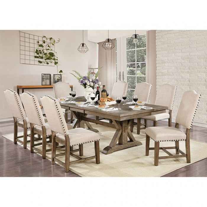 Julia Light Oak/Beige 7-Piece Dining Room Set by Furniture of America at Eve Furniture