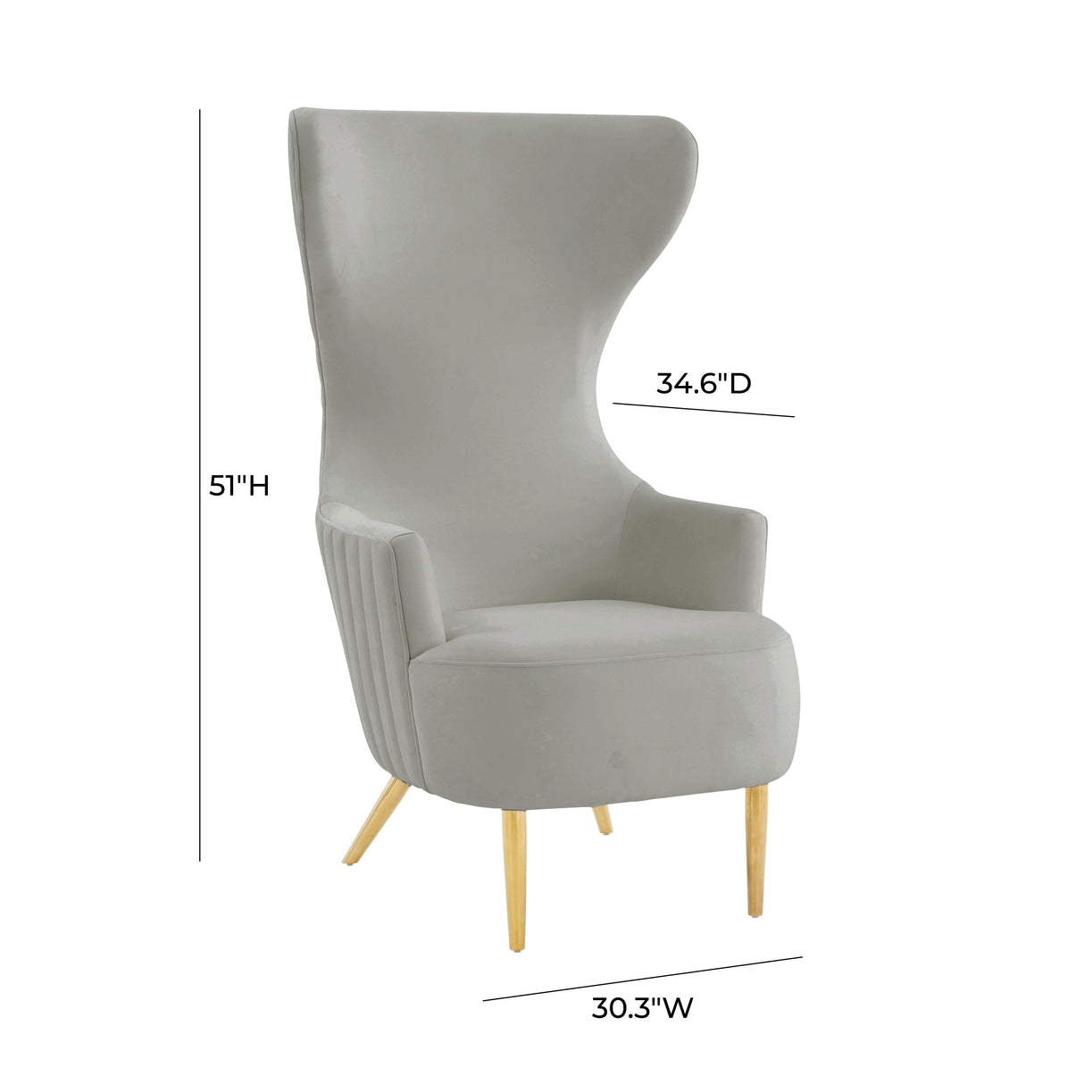 Julia Velvet Channel Tufted Wingback Chair by Inspire Me! Home Decor by TOV Furniture at Eve Furniture