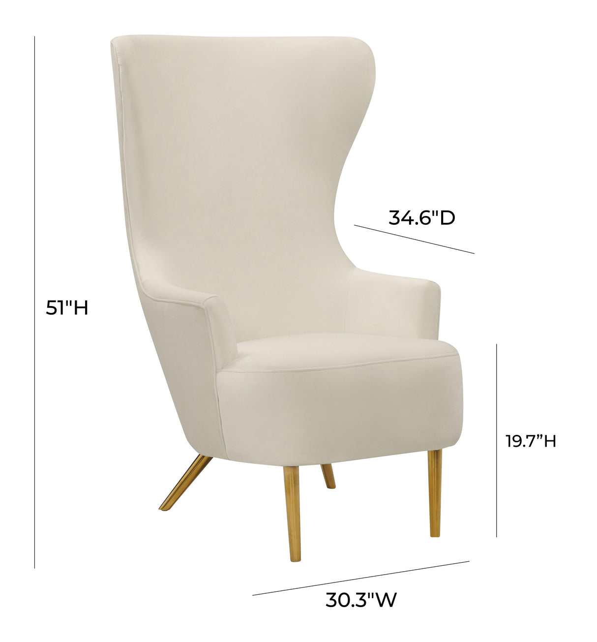 Julia Velvet Wingback Chair by Inspire Me! Home Decor by TOV Furniture at Eve Furniture