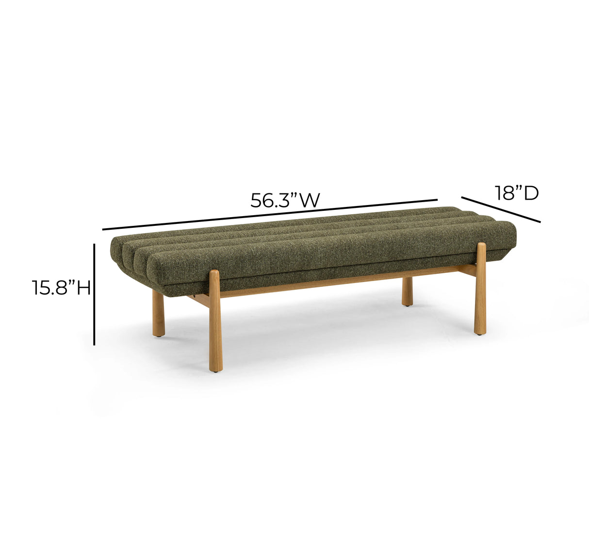 Julianna 56" Textured Fabric Bench by TOV Furniture at Eve Furniture