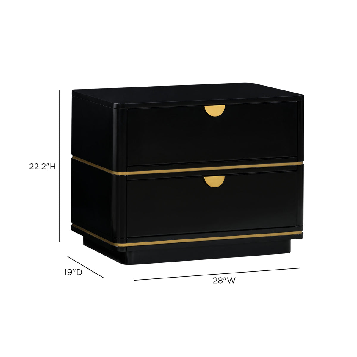 Julieta 28" 2-Drawer Nightstand by TOV Furniture at Eve Furniture