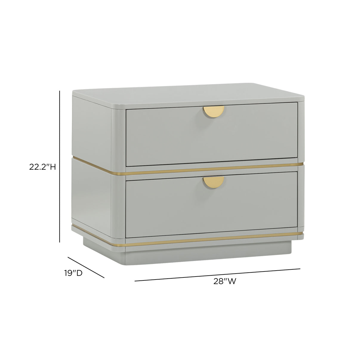 Julieta 28" 2-Drawer Nightstand by TOV Furniture at Eve Furniture